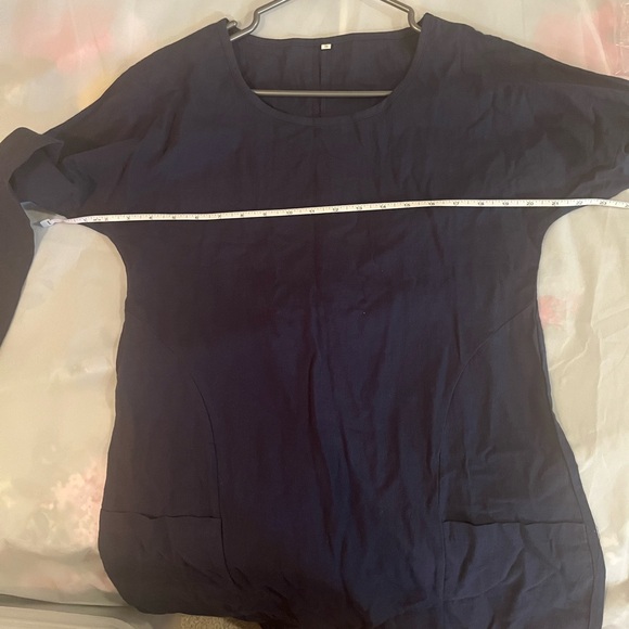 Solid Cotton Linen Dress sz:S, Navy NWOT - Picture 5 of 6